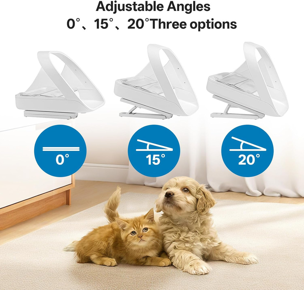 Adjustable Stand for Pet Feeder, 0-20° Adjustable Angle, Reduces Strain on Joint