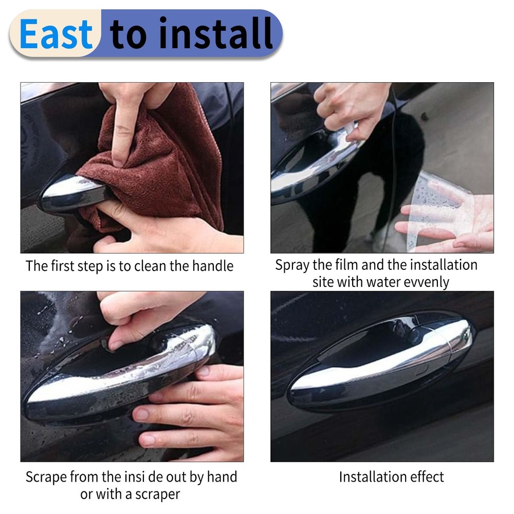 8pc Car Door Handle Protector Transparent Anti Scratch Covers Sticker Universal