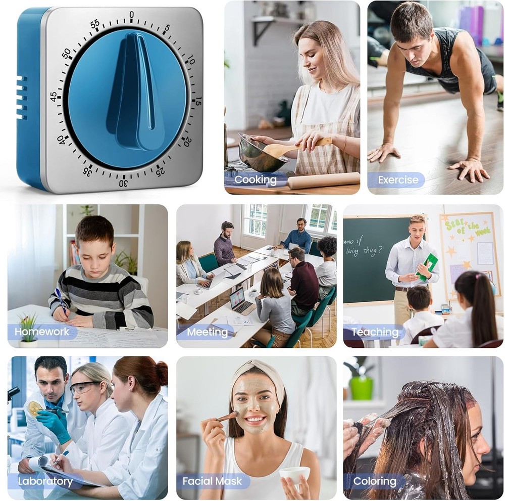 Kitchen Timers for Cooking, Chef Cooking Timer Clock with Loud Alarm,100% Mec...