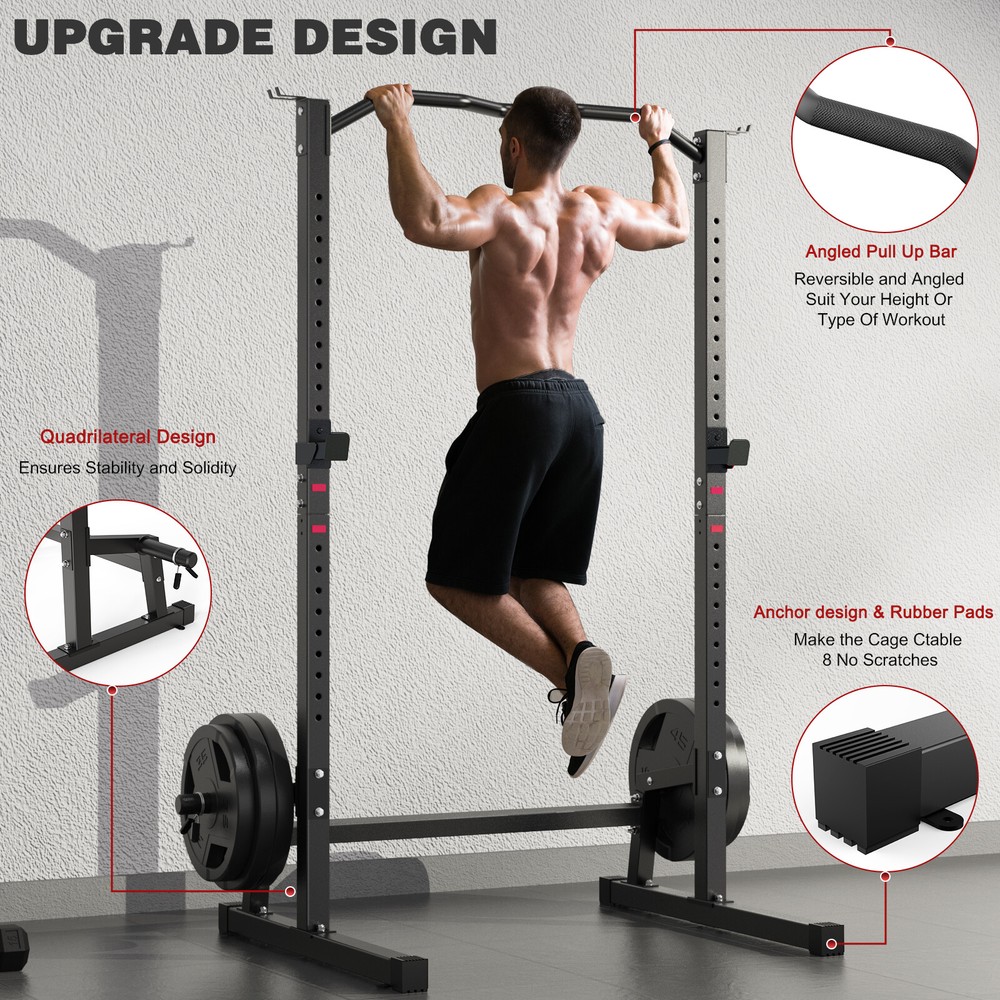 Olympic Weight Bench Pres with Squat Rack Adjustable Workout Bench with Rack