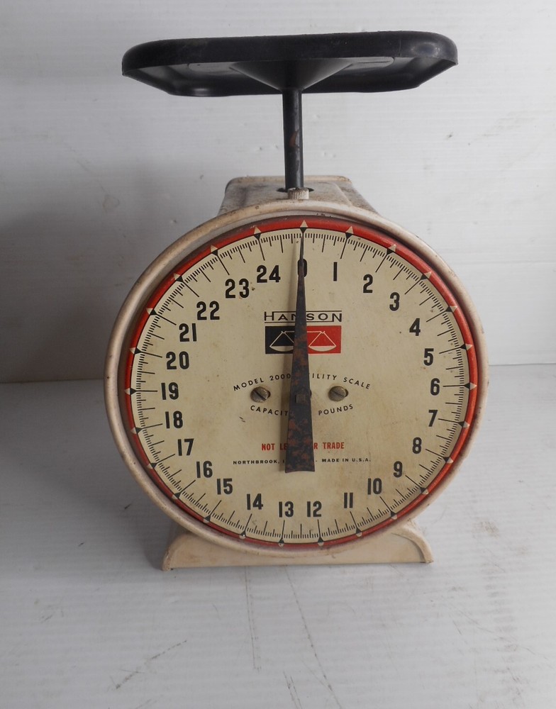Hanson Model 2000 Utility Scale 25 lbs. Capacity Made in USA Working & Rusty