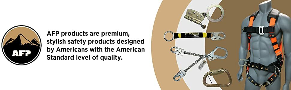 AFP New Fall Protection Safety Lanyard 6' Internal Shock-Absorbing w/ Snap Hook