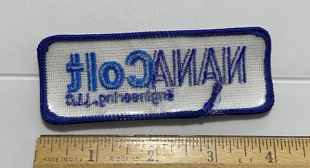 NANA Colt Engineering Blue White 4” Long Embroidered Patch