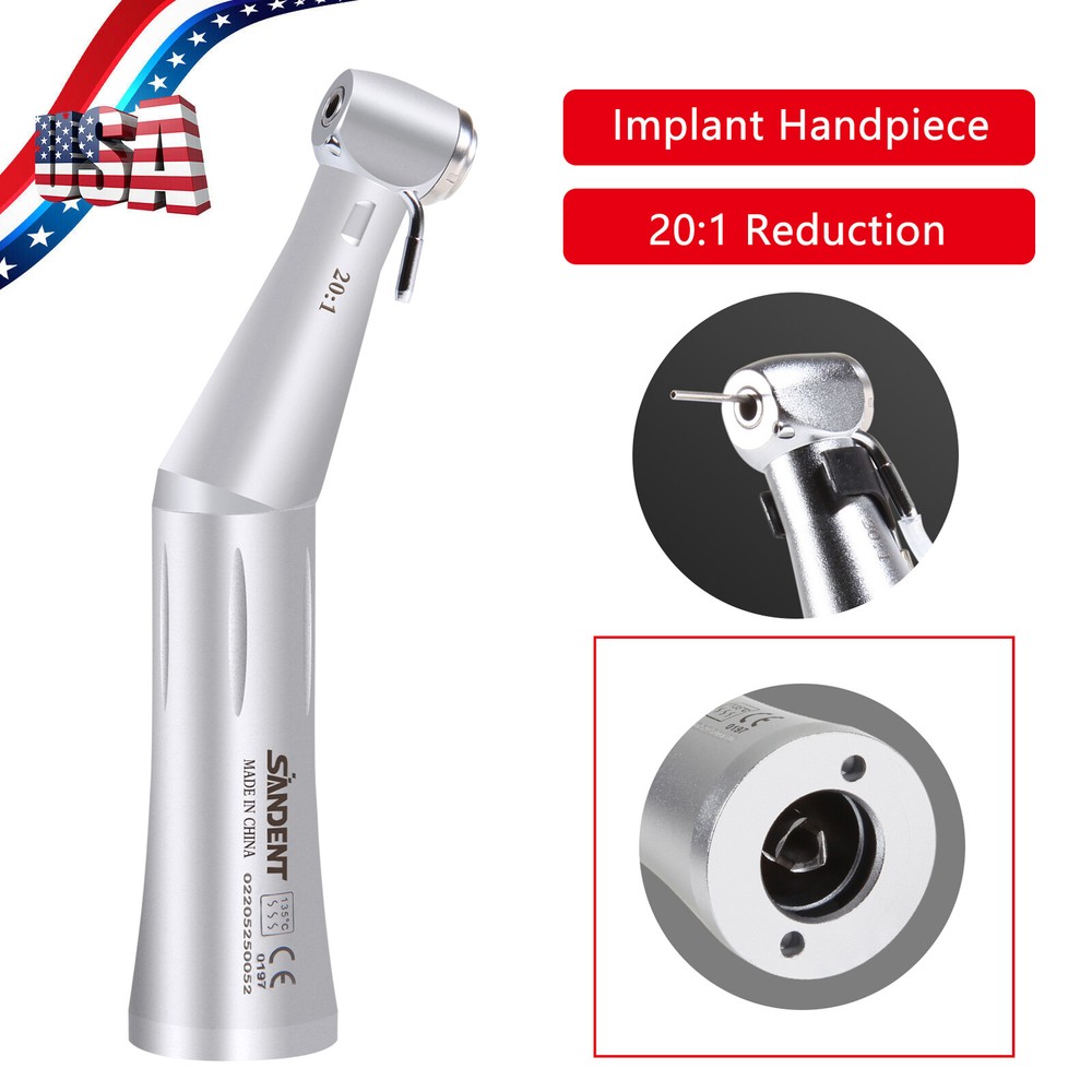 Dental 20:1 Reduction Implant Contra Angle E-Type Handpiece