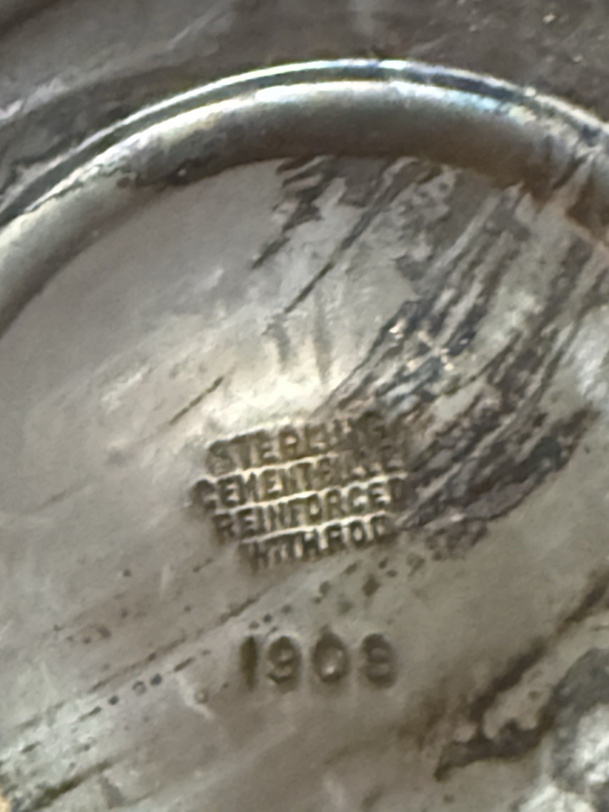 Vintage Sterling Silver Cemented Reinforced Candlestick Monogrammed