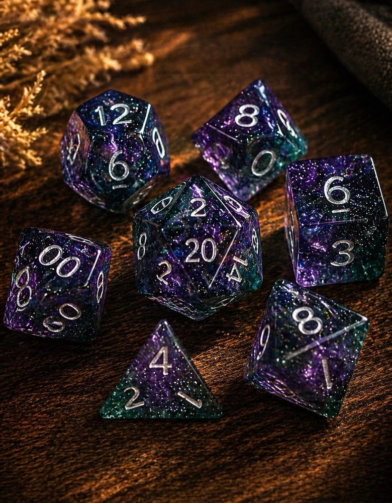 Starry Night Dice 7 Pc New