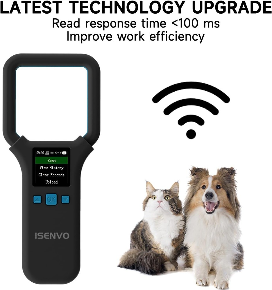 AR190E Bluethooth Pet Microchip Scanner, Wireless Handheld RFID Animal Reader, 1