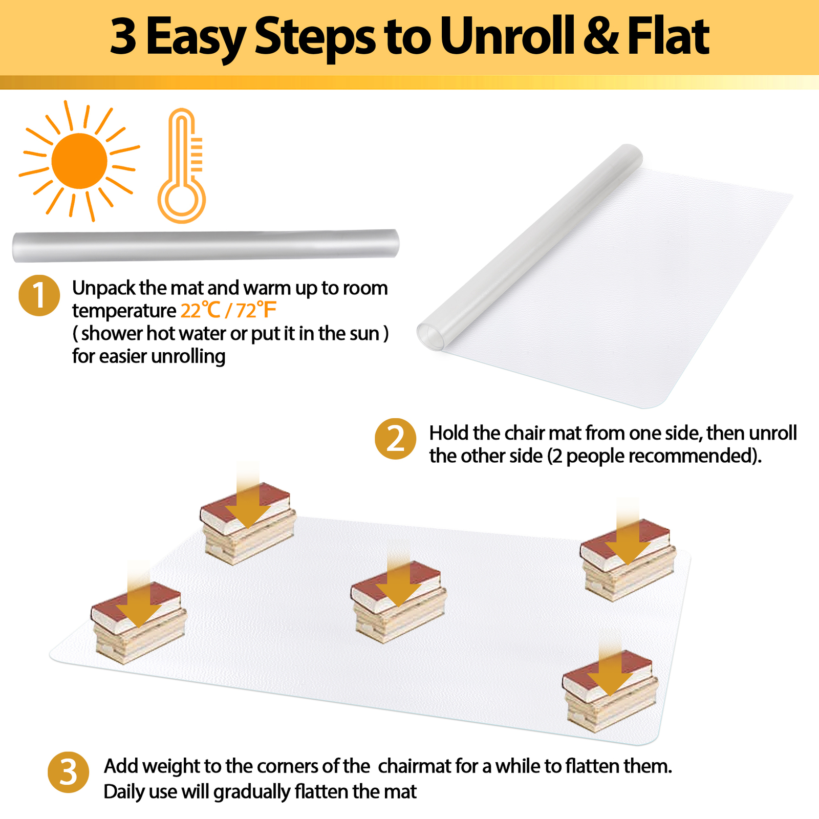 Office Chair Mat for Carpet Hardwood Floor/Tile Floor 46"x60" for Rolling Chairs