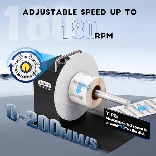 Upgraded Automatic Label Rewinder, Larger Label Width 7.08" Diameter 8.78",
