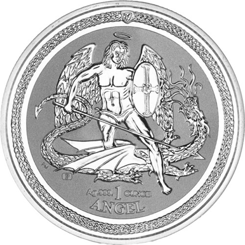 2016 Isle of Man Angel & Dragon Reverse Proof 1 oz .999 Silver Coin  ~ PRISTINE
