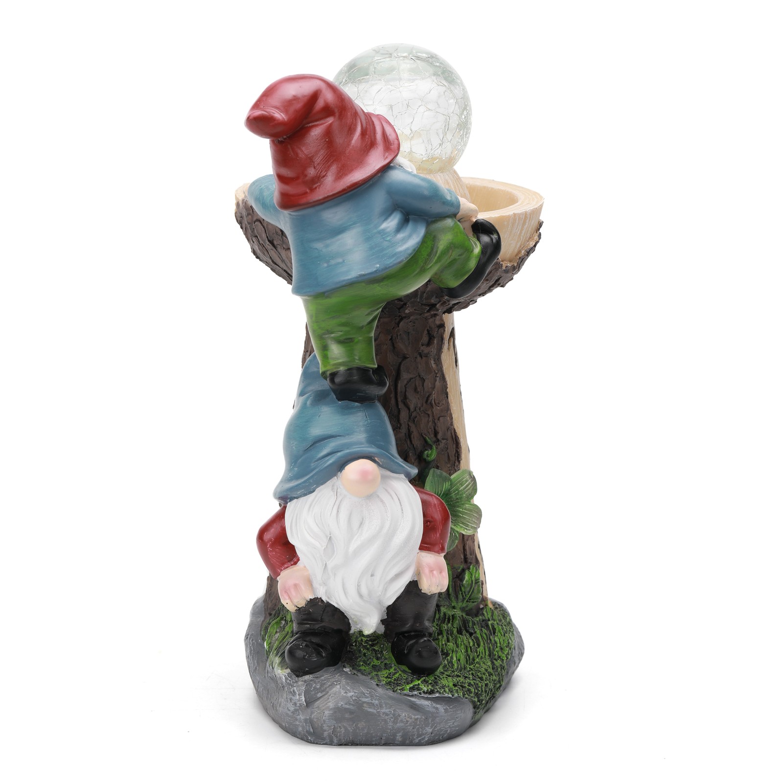 Solar-Powered Weatherproof Gnome Statue with Built-in LED Lights (Resin)