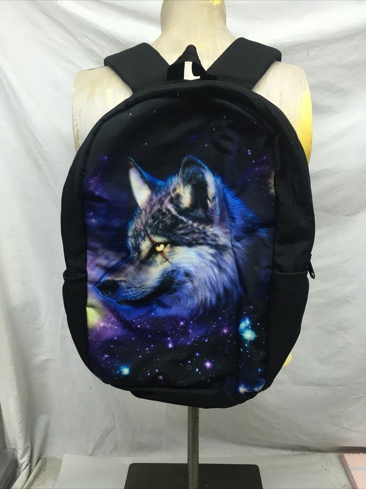 Back Pack / Laptop Bag Galaxy Wolf, Nylon Poly