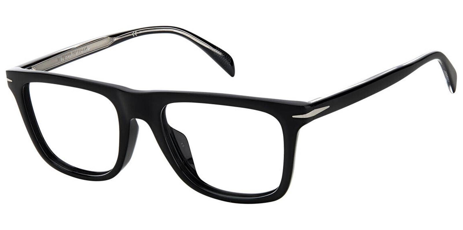 David Beckham Men's Black Square Blue Light Blocking Glasses - DB7061FBB-0BSC-19