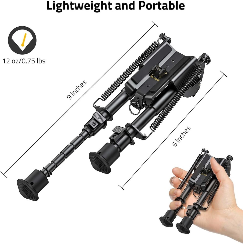 6-9 Inch Rifle Spring Return Bipod Adjustable Super Duty Tactical Bipod
