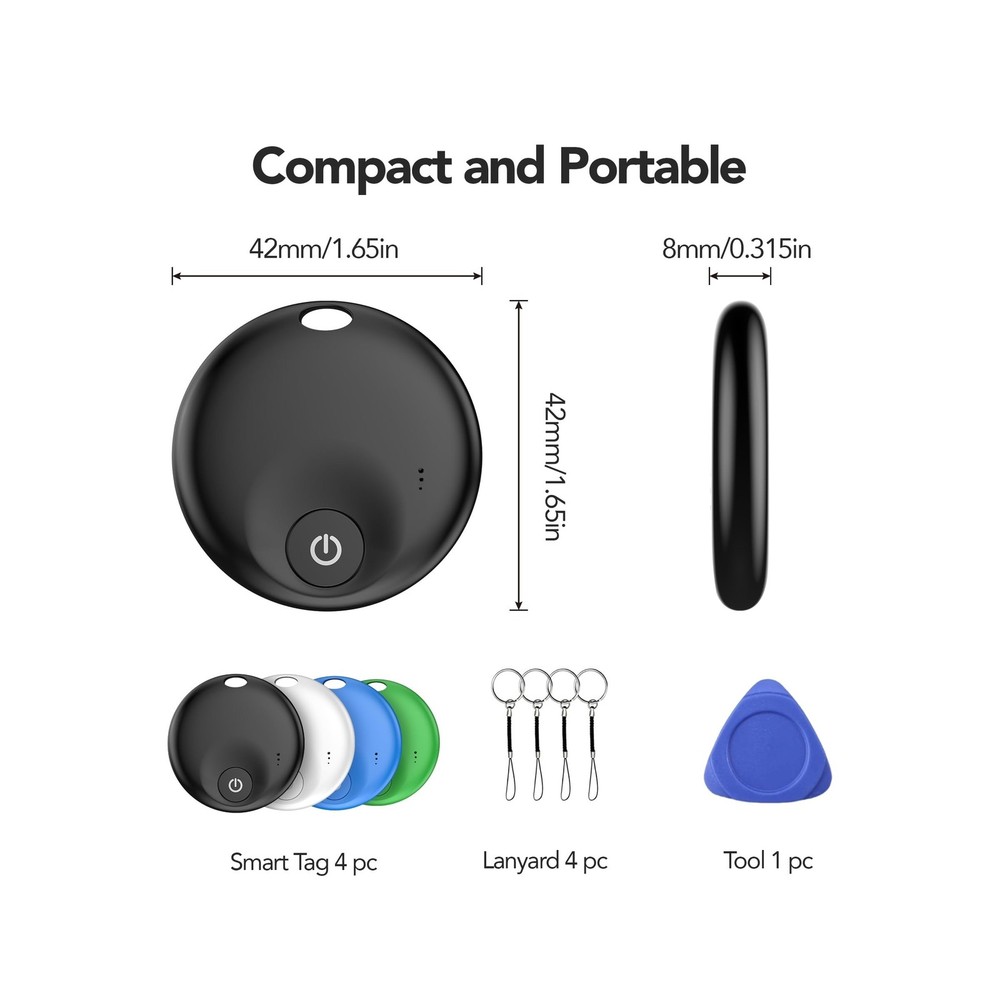 Air Tracker Tags 4 Pack,Bluetooth Tracker Tag, Item Finder Works wi... Fast Ship