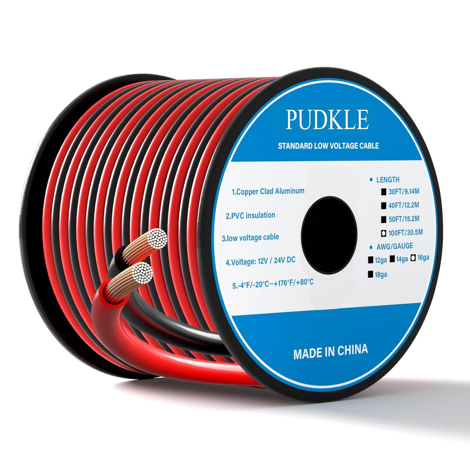 16 Gauge Wire 16awg Automotive Wire Electrical Wire 100ft 2 Conductor Red Black
