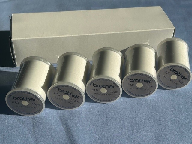 Brother White Embroidery Bobbin Thread 5500 meter