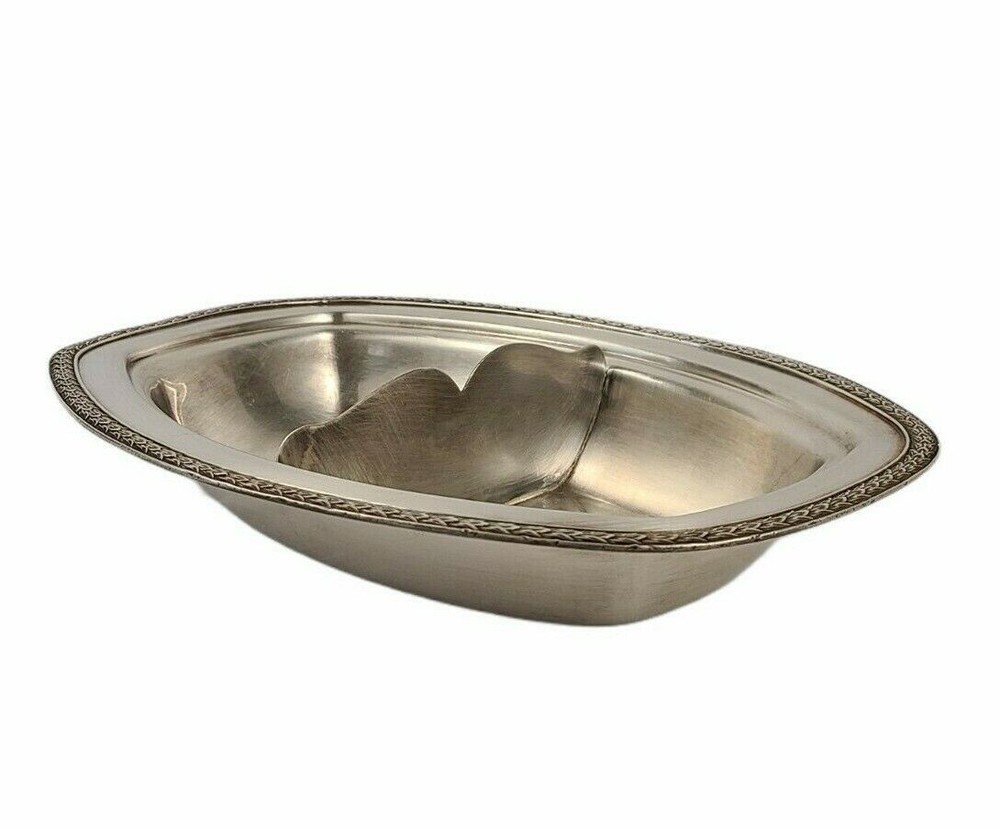 Vintage Silverplate Divided Bowl Oblong Rectangle Serving Dish - Keystonewear