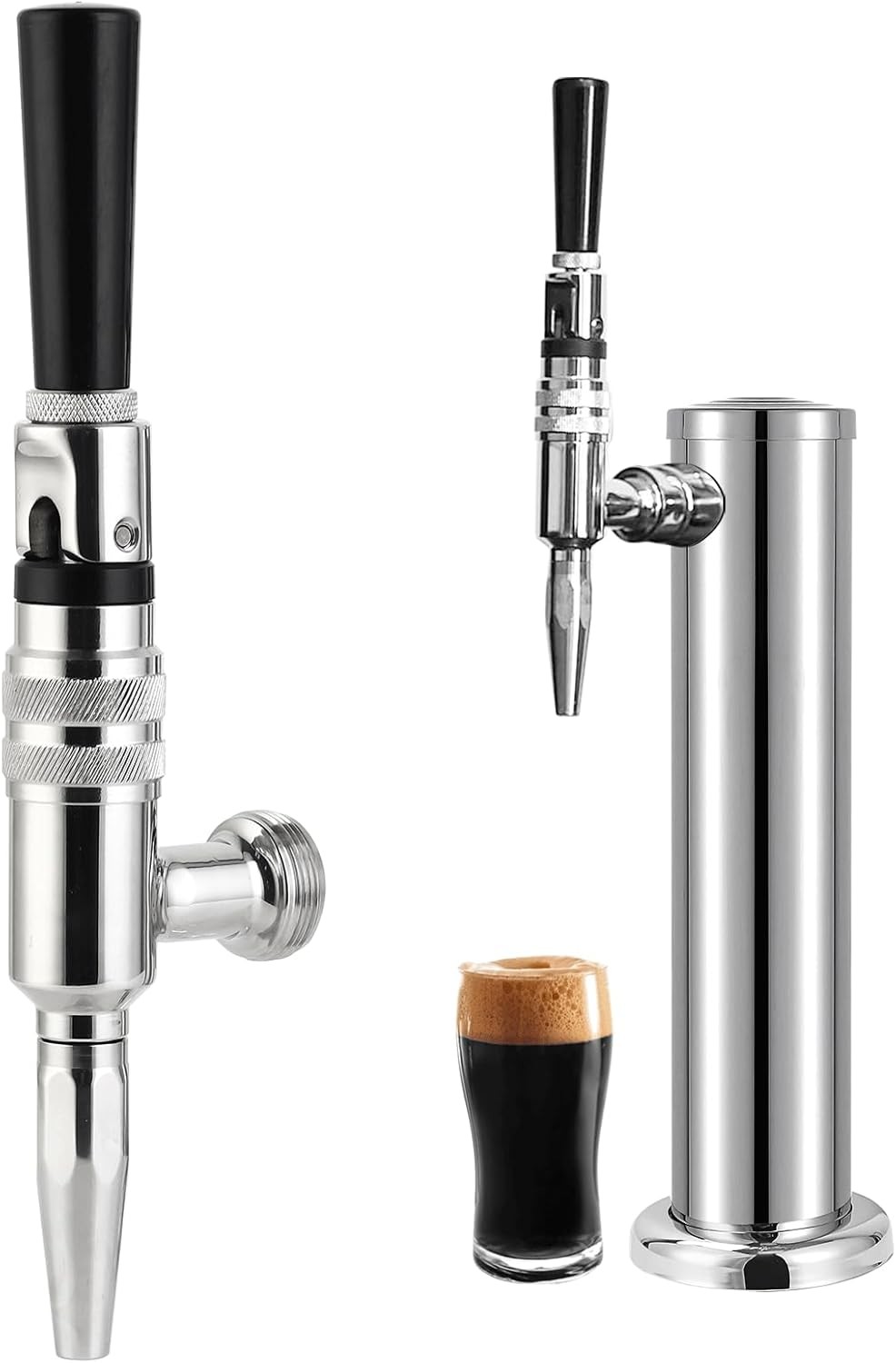 Nitro & Stout Beer Faucet Stainless Steel Homebrew Beer Stout Tap for Kegging