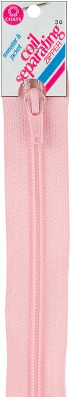Coil Separating Zipper 14" Light Pink