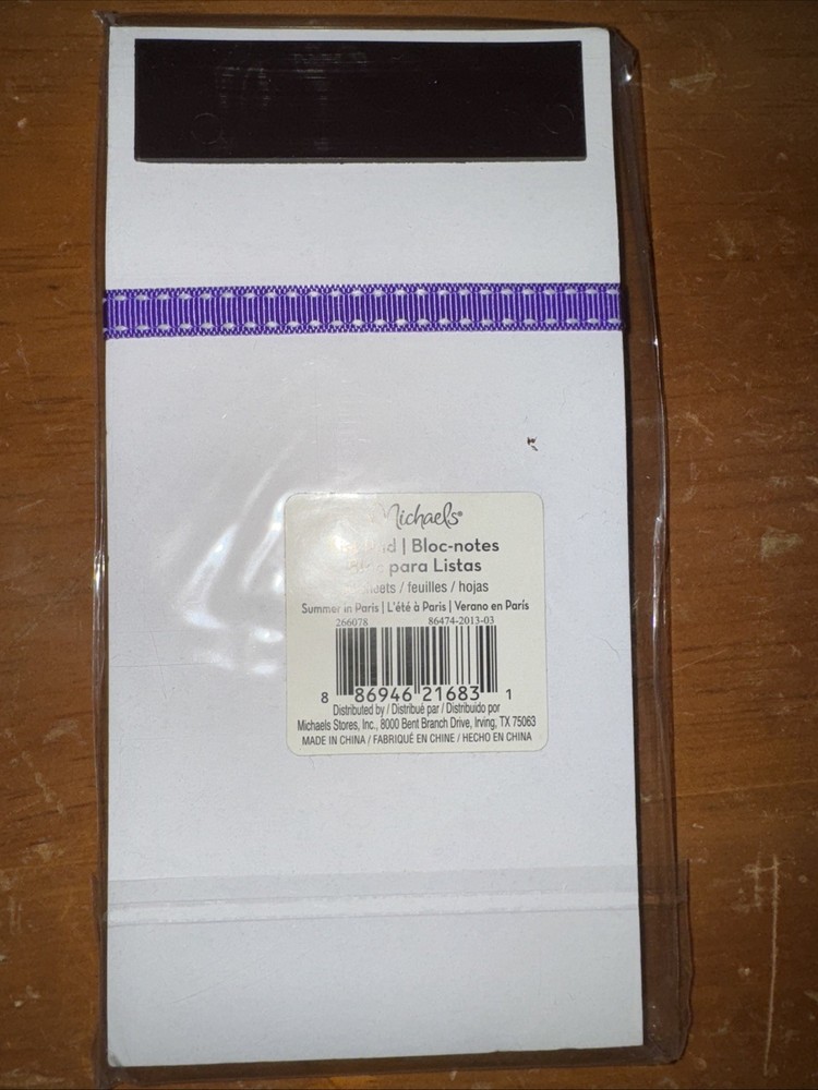 Michael’s Magnetic List Pad~80 Sheets~ Purple