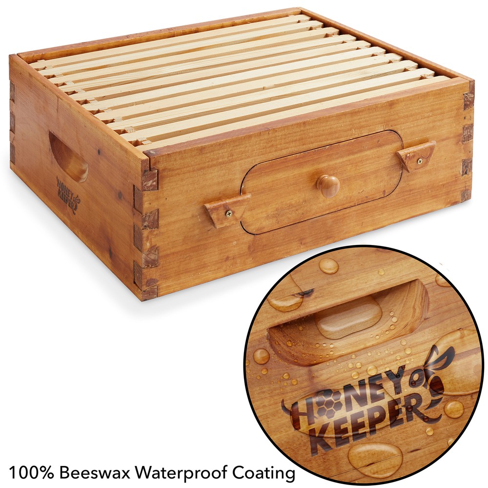 Medium Super Waxed Box with Window, 10 frames and 10 Yellow Foundations