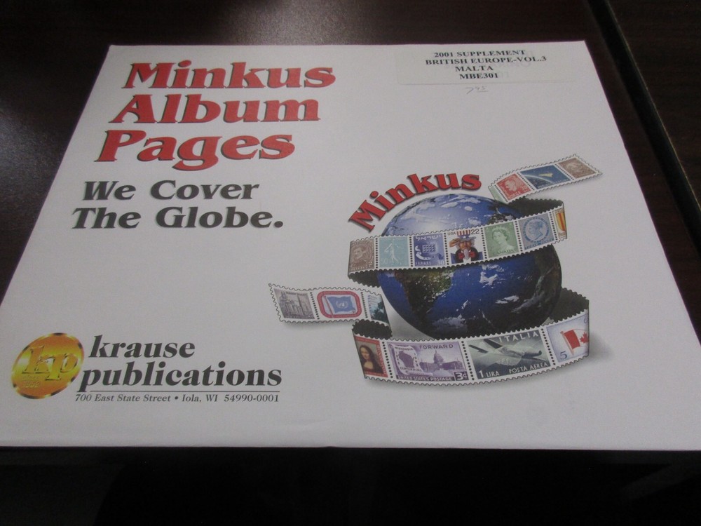 "MINKUS" 2001 SUPPLEMENT BRITISH EUROPE VOLUME 3   #MBE301  W/FREE SHIPPING!!!