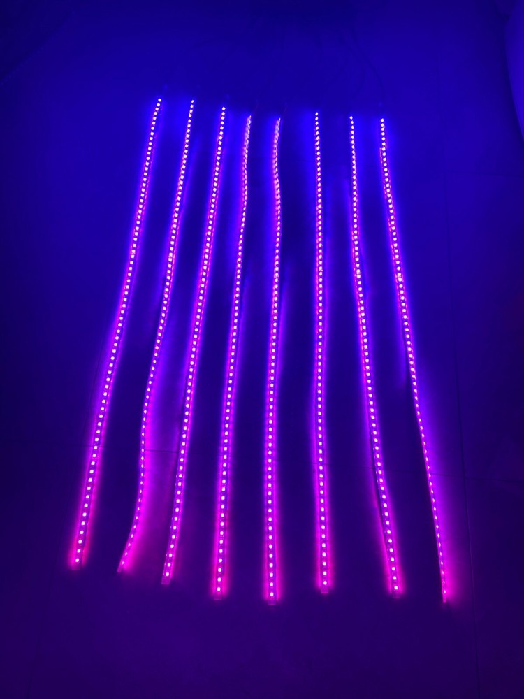 8PCS 4FT SET Single Row LED Chasing Flow IP68 LED Strips Lights Bluetooth+Remote