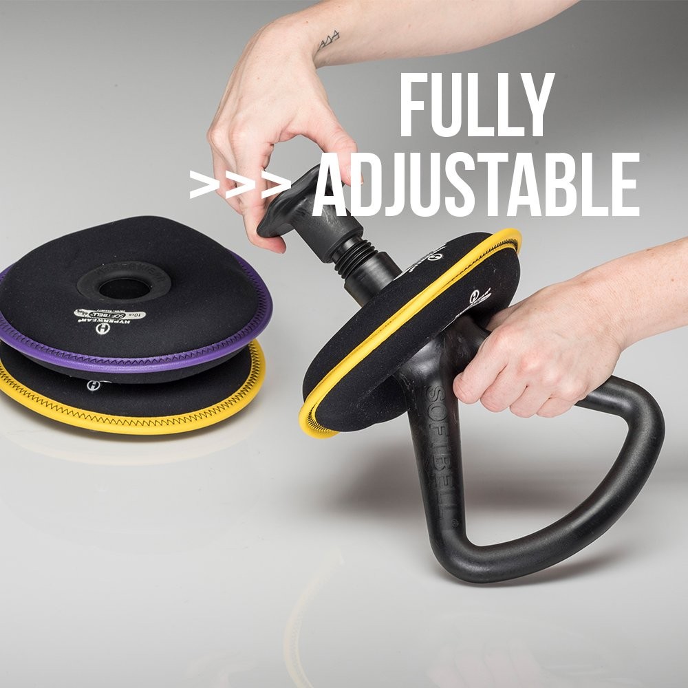 SoftBell Adjustable Kettlebell, 18 lbs, Soft Weight Plates & Rubber Base, Com...