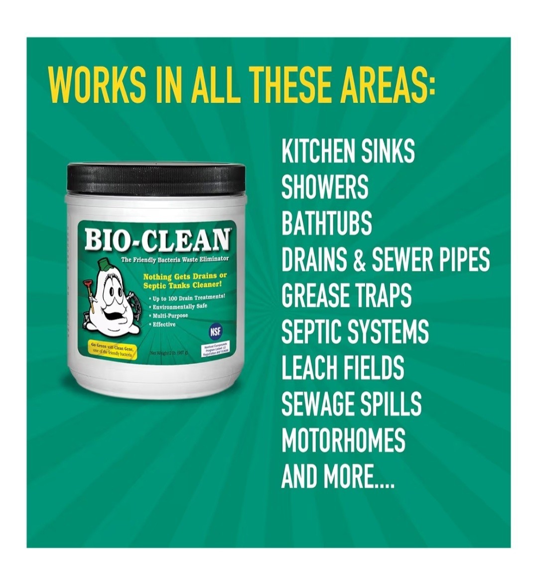 Bio-Clean Drain Septic 2# Can Cleans Drains- Septic Tanks - Grease Traps All Nat