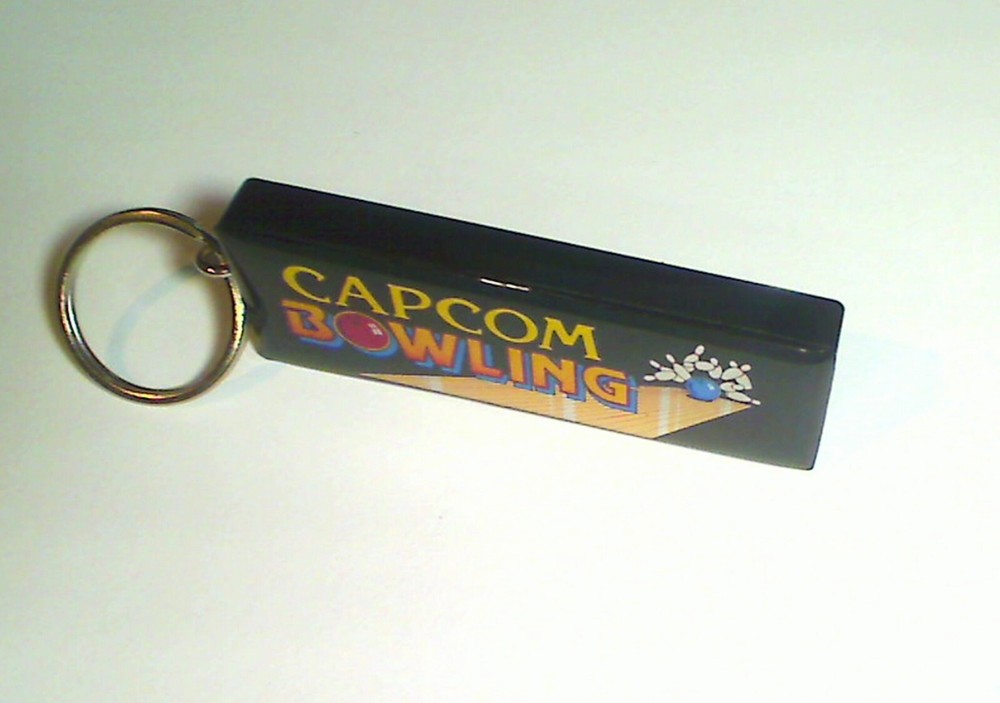 Capcom Bowling Arcade Marquee Coin Door accessory Keychain
