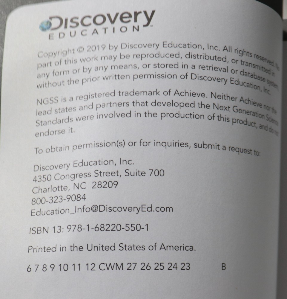 Discovery Education Science Techbook Grade 5 Student Edition California Unit 2