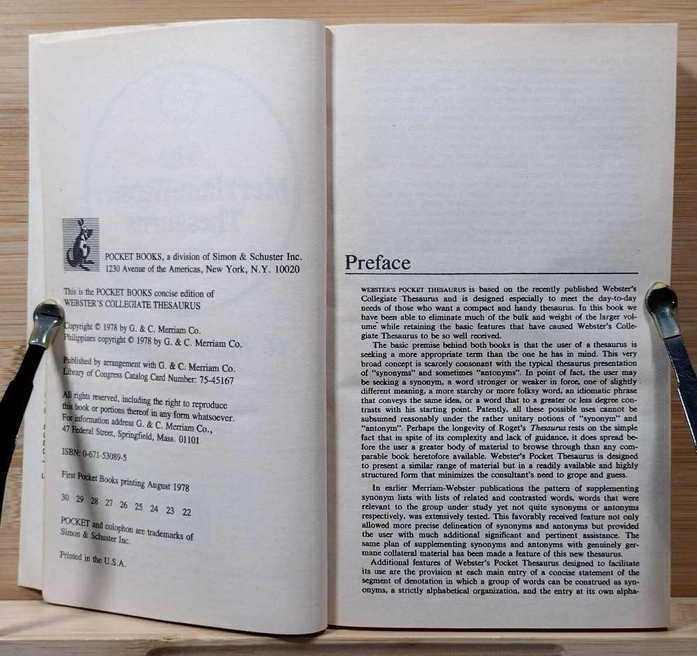 The Merriam-Webster Thesaurus (1978, Paperback)