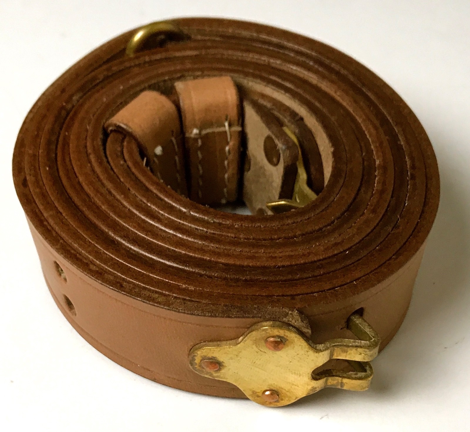 WWI US 1917 M1917 RIFLE CARRY SLING-LIGHT BROWN LEATHER