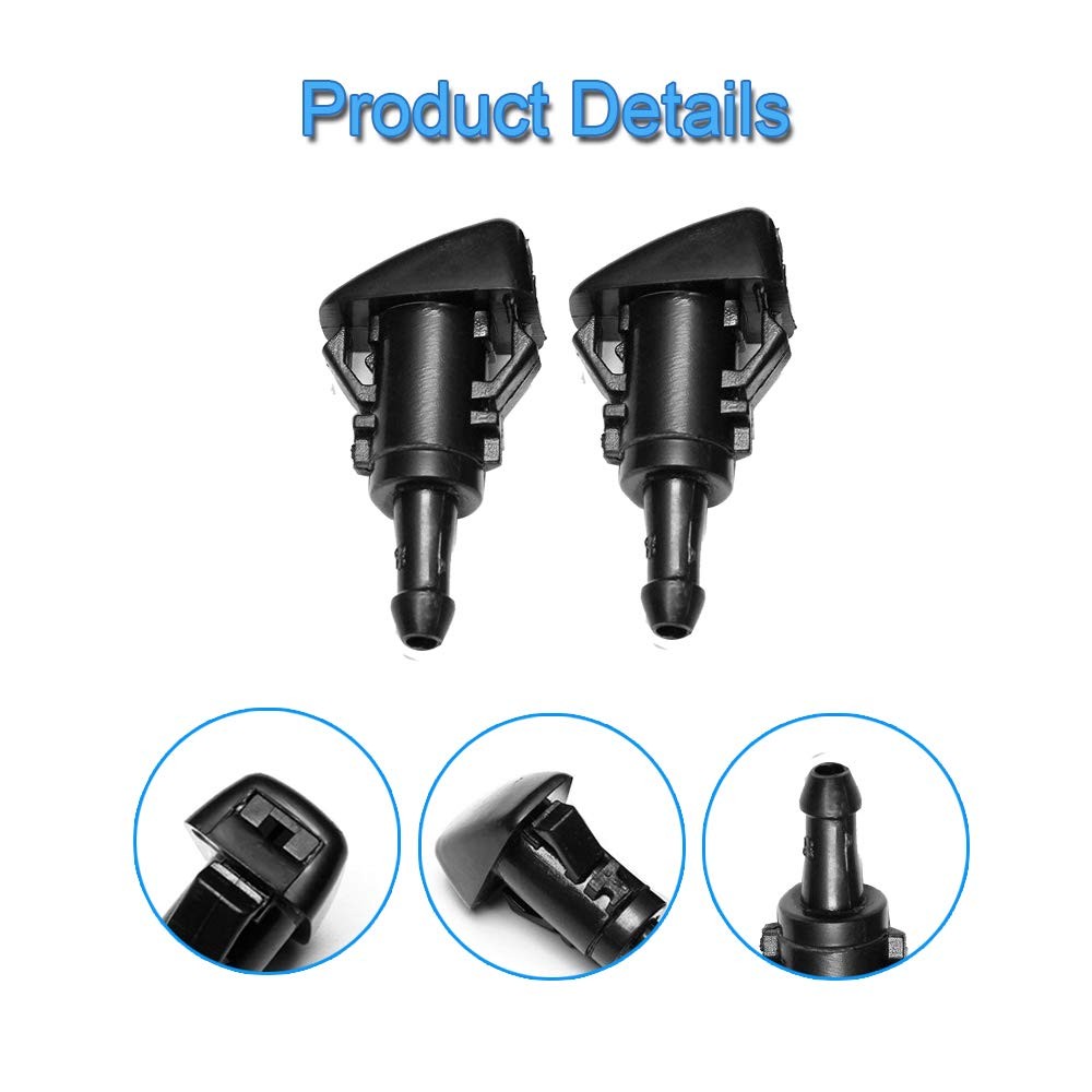 Front Windshield Washer Nozzles Wiper Spray Kit For Dodge, Ram, Jeep Replace...