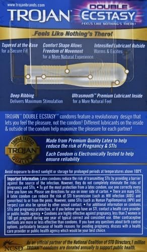 Double Ecstasy Lubricated Condoms - 10 Count