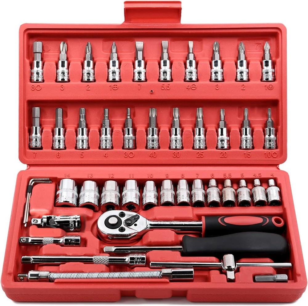 Versatile 46 Piece Socket & Ratchet Set in Chrome Vanadium with Storage Case