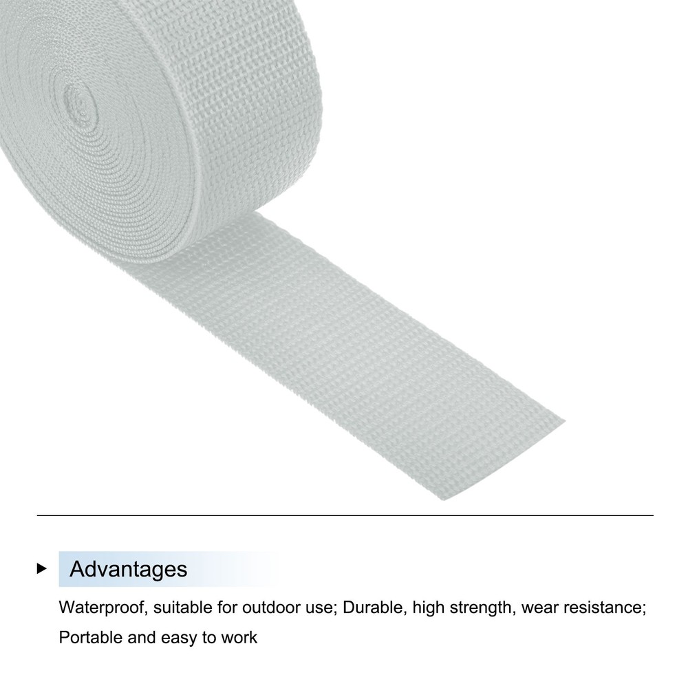 Lightweight Polypropylene Webbing Strap 3.8cm 5 Yard Light Grey