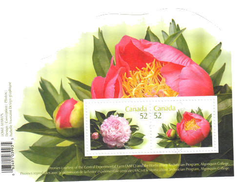 Canada 2008 Peonies Souvenir Sheet, #2268