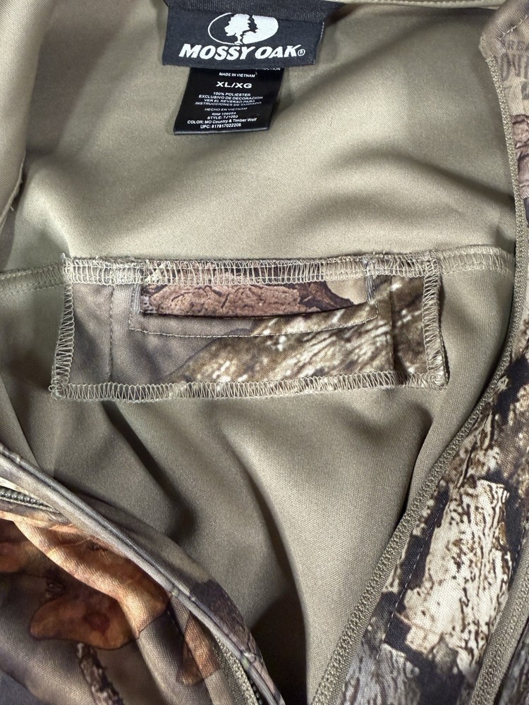 Mossy Oak Camo Softshell Jacket XL Scent-Factor Hunting Full Zip
