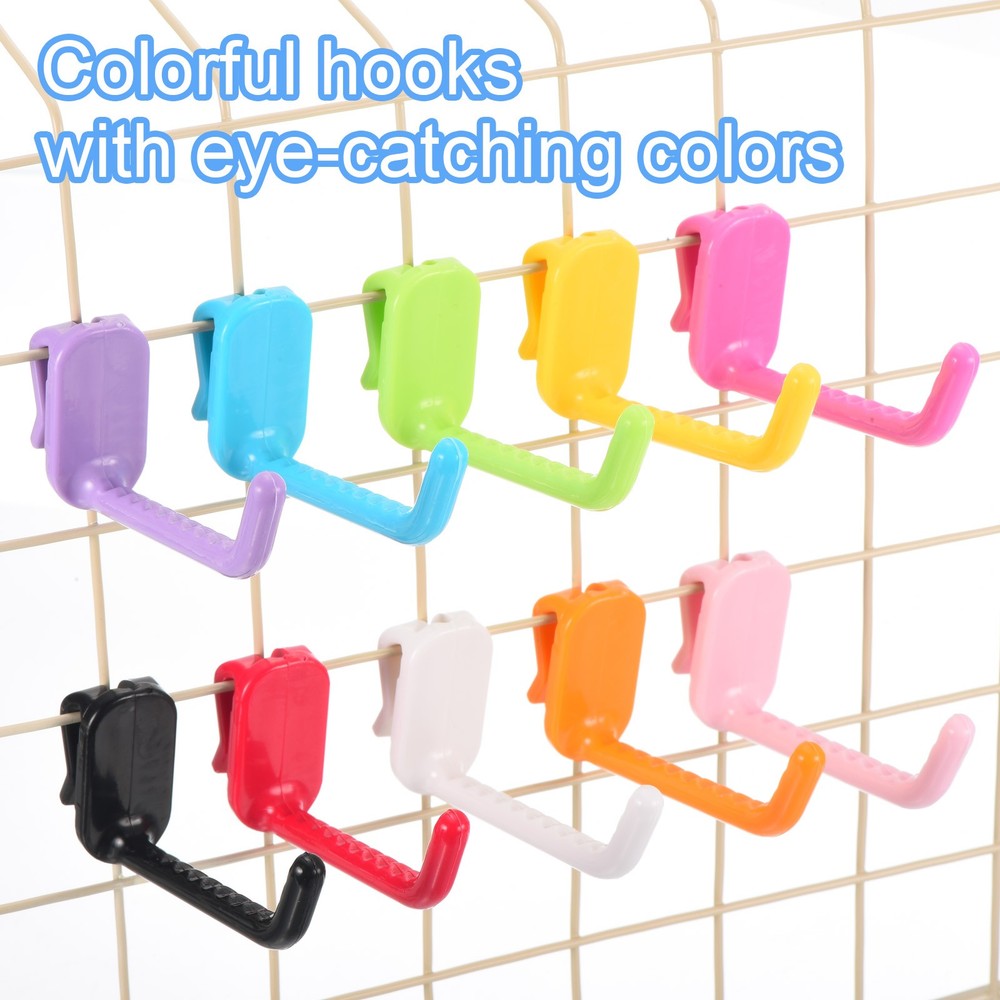 10 Pcs Gridwall Hooks, 3 Inch Grid Wall Plastic Hanger, Green