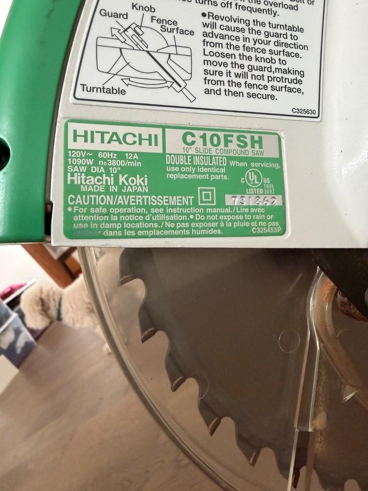 hitachi c10fsh miter saw