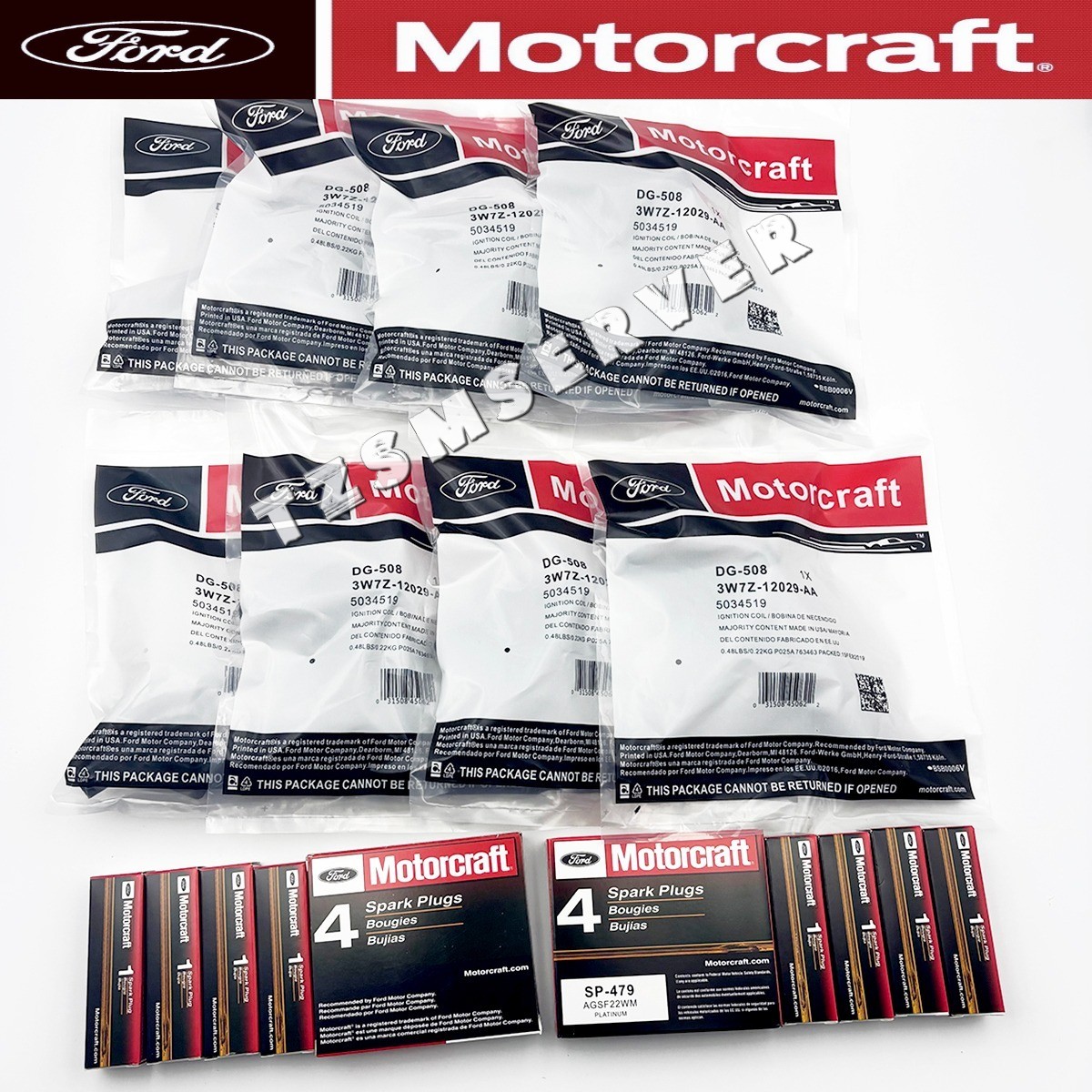 8Set OEM Motorcraft Ignition Coil DG508 &Spark Plug SP479 For Ford F150 4.6 5.4L