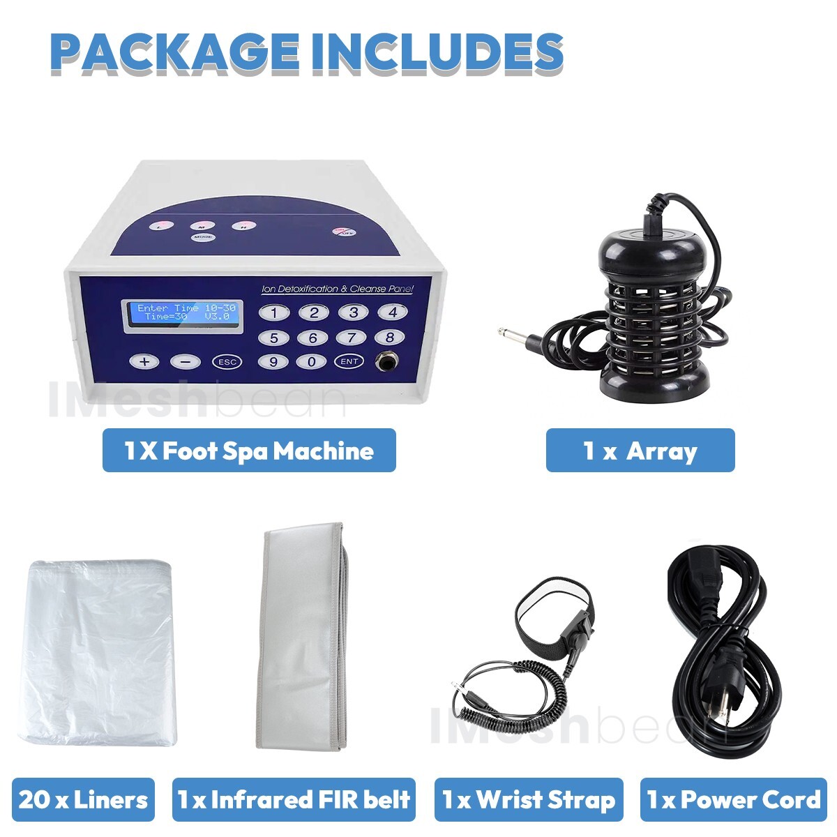 Detox Foot Bath Spa Machine Kit FIR Belt Cell Ion Ionic Aqua CHI SPA Machine