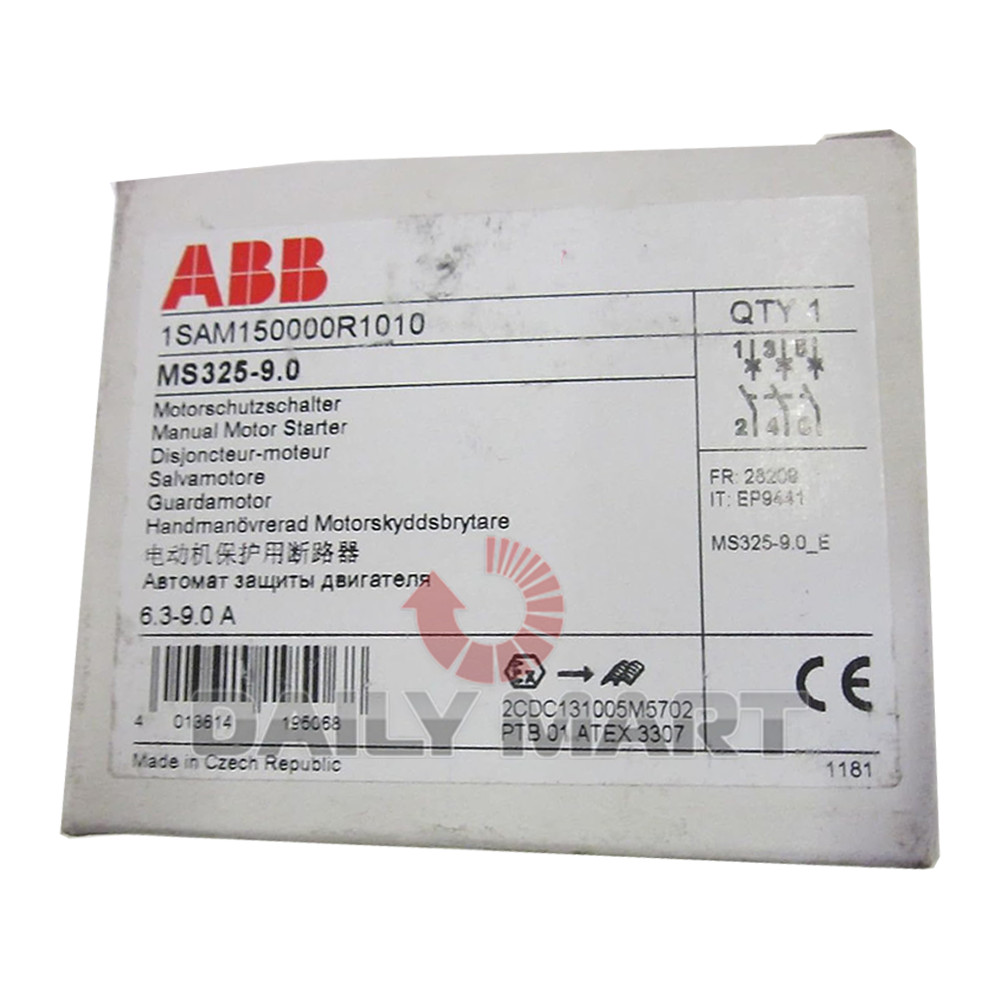 New In Box ABB MS325-9 Manual Motor Starter