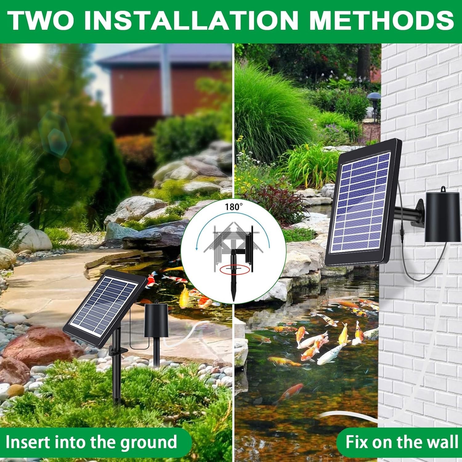 Solar Pond Aerator with Air Pump 3 Modes 4W for Fish Tanks, Ponds, Hydroponics