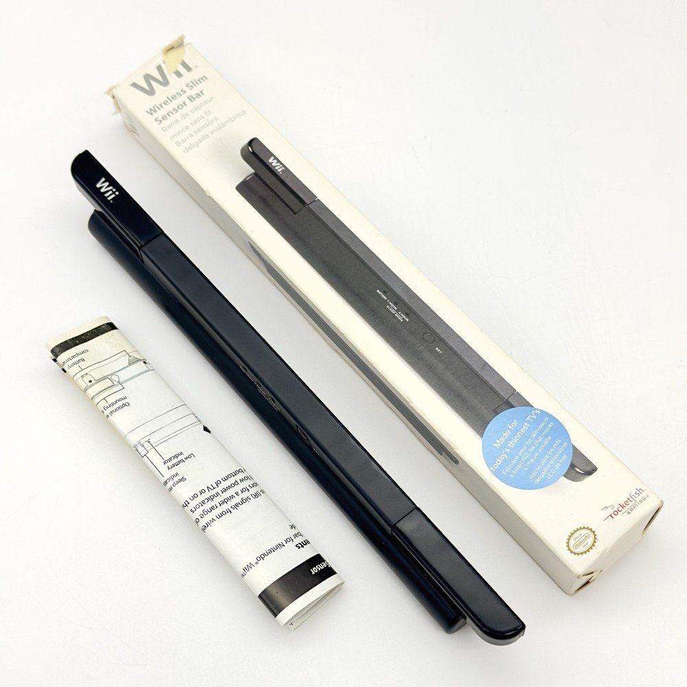 Wii Wireless Sensor Bar by Rocketfish Gaming CLEANED & TESTED Box & Instructions