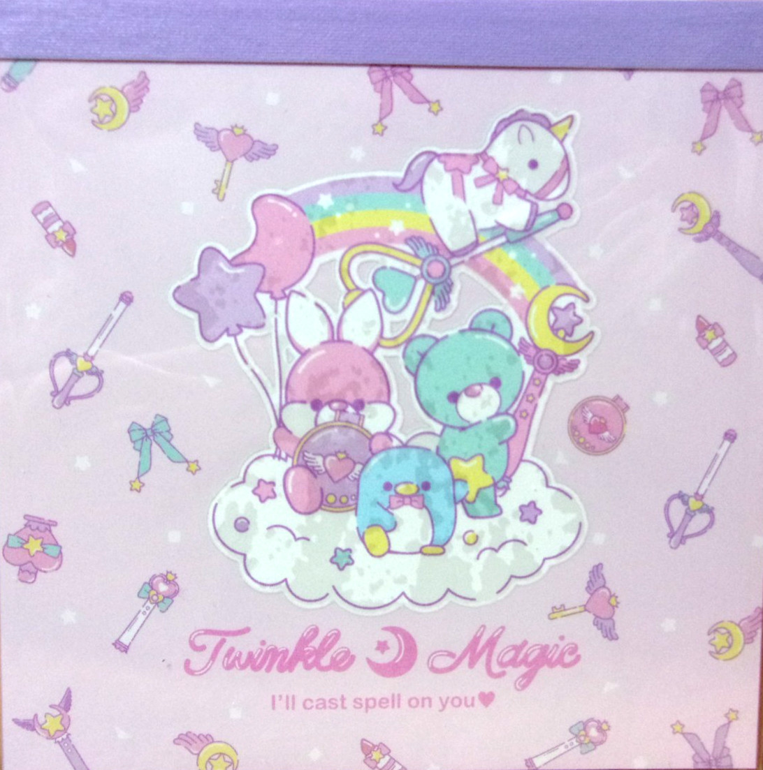 Humorlabo Twinkle Magic Rabbit Bear Unicorn Square Memo Pad Made in Japan