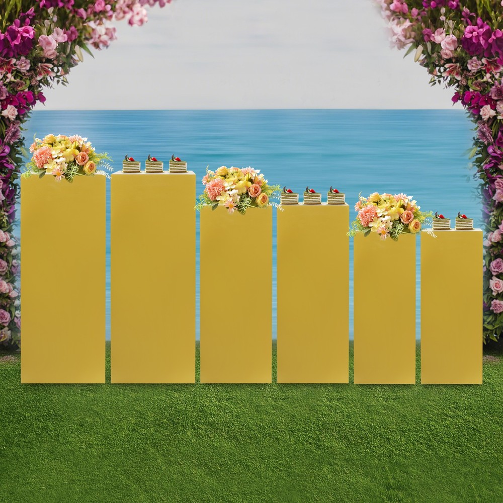 6Pcs Display Pedestal Stands Multi-function Showing Pillars for Birthday Wedding