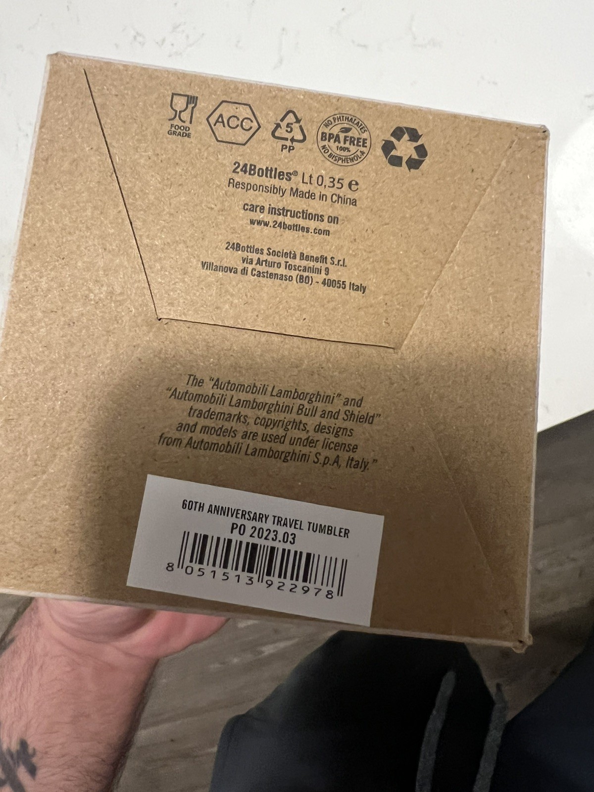 New Automobili Lamborghini travel tumbler Mug Cup Italy 60th anniversary